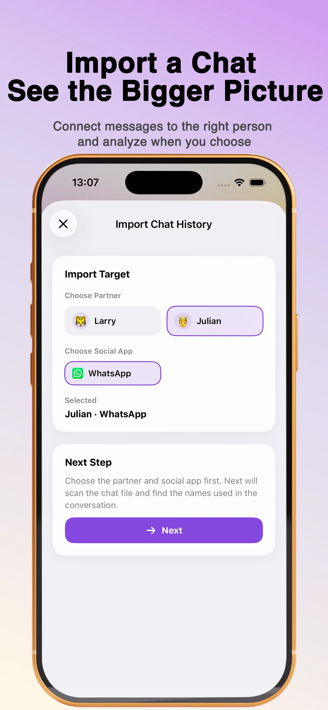 Import Chat History flow in SugarMind