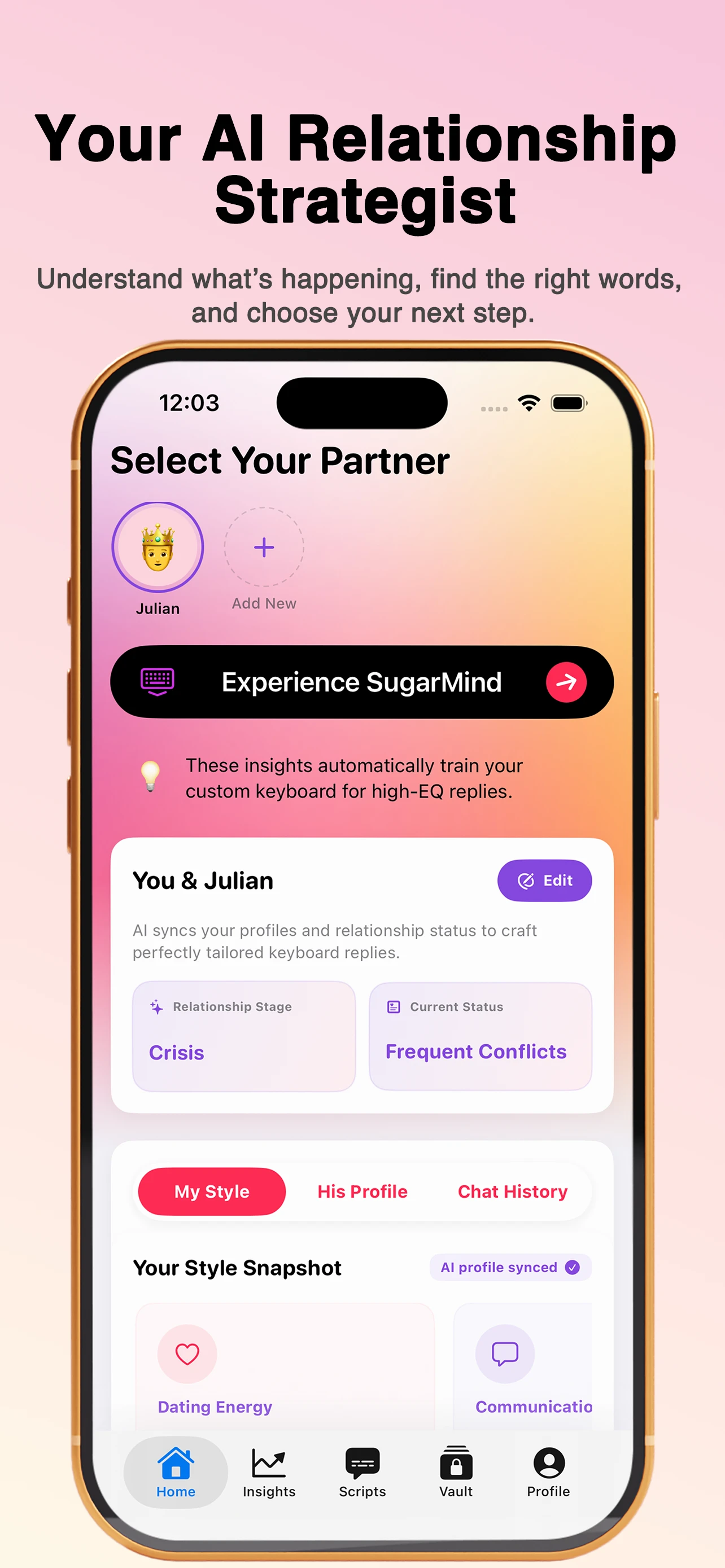 SugarMind relationship dashboard